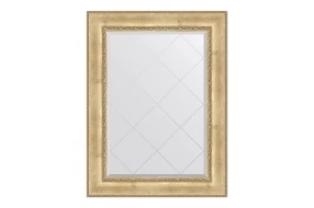 Зеркало с гравировкой в раме Состаренное серебро с орнаментом