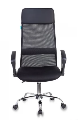 Кресло руководителя KB-6N Ткань, Сетка, Искусственная кожа, Черный TW-01 (сетка)/ Черный TW-11 (ткань)